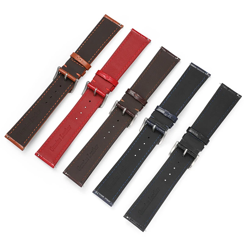 High Quality Top Grain Cowhide  Hand Stitched Leather Watch Strap 14 16 18 19mm20mm21mm22mm for Omega for Seiko Watch Band