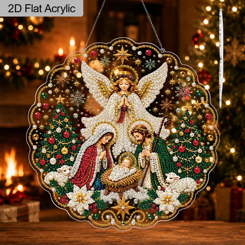 Nativity Pearl Diamond Ornament 6