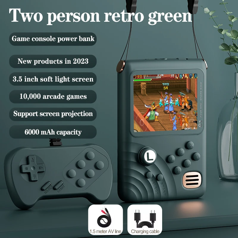 

3.5-Inch IPS Screen Handheld Game Console with Power Bank - Retro Game Player 10000 Classic Games TV Projection Support