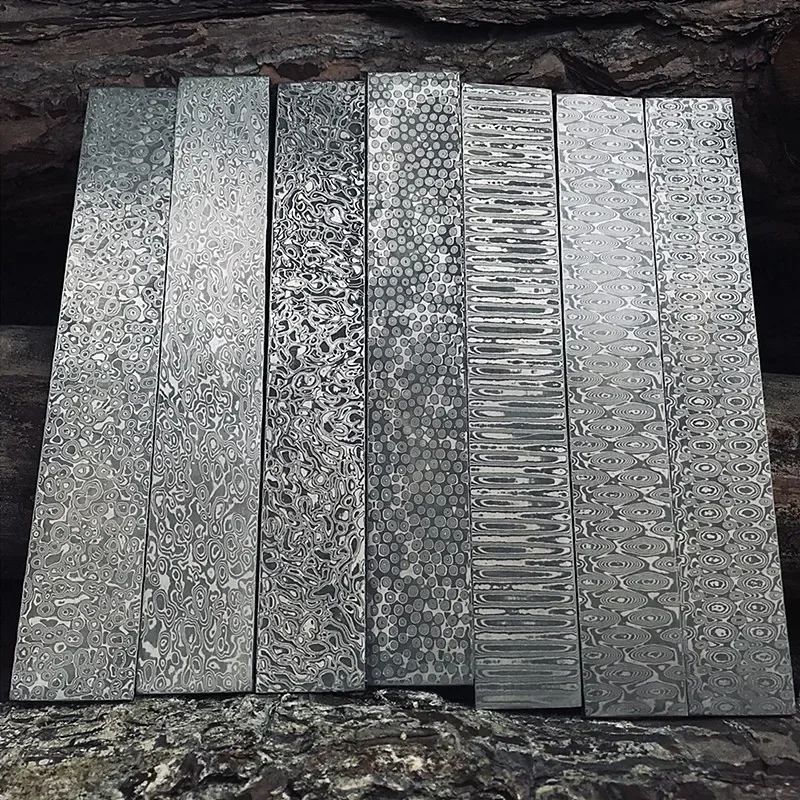 Obróbka cieplna VG10 stal damaszek kuty surowiec nóż Blank Steel Strip DIY wzór tysiąc warstwowa stal — zdjęcie 2