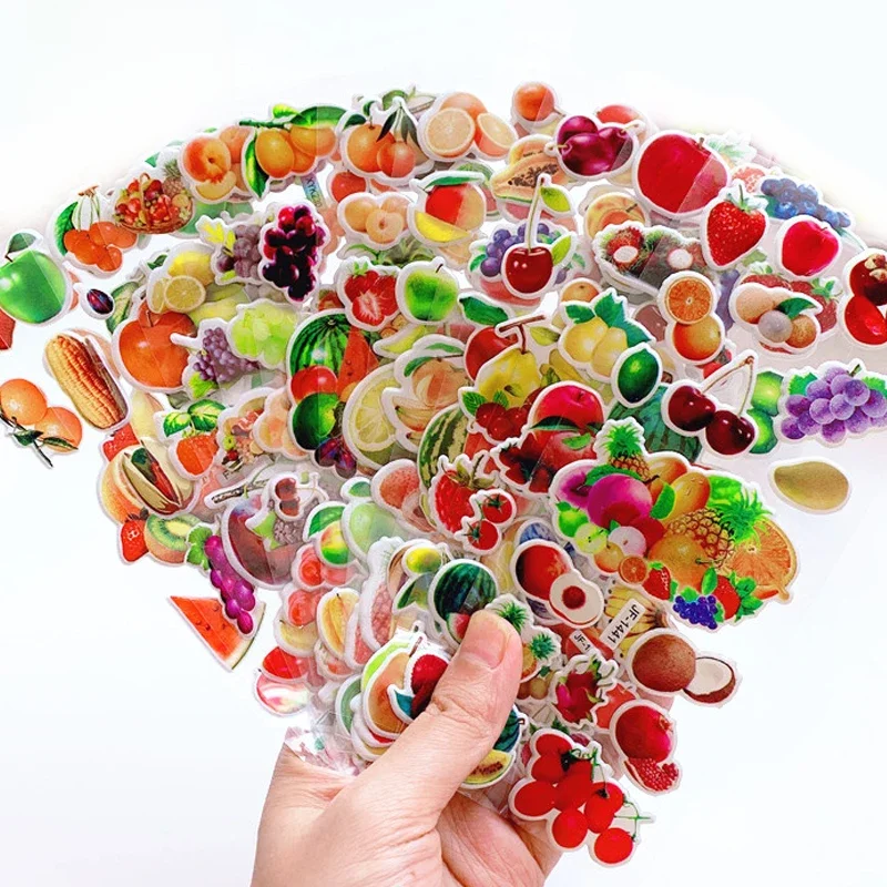6 arkuszy Naklejki dla dzieci 3D Puffy Bulk Naklejki dla dziewczynki Chłopiec Prezent urodzinowy Scrapbooking Owoce Warzywa Kreskówki Naklejki Zabawki GYH — zdjęcie 2