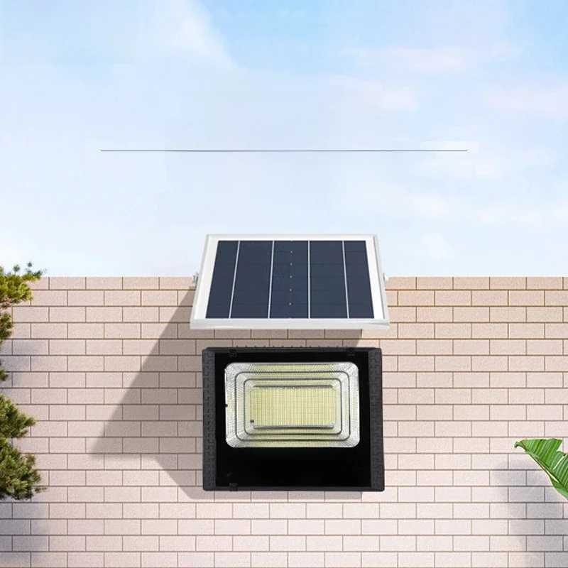 Projecteur solaire LED extérieur pour cour et véranda, étanche IP67, avec télécommande