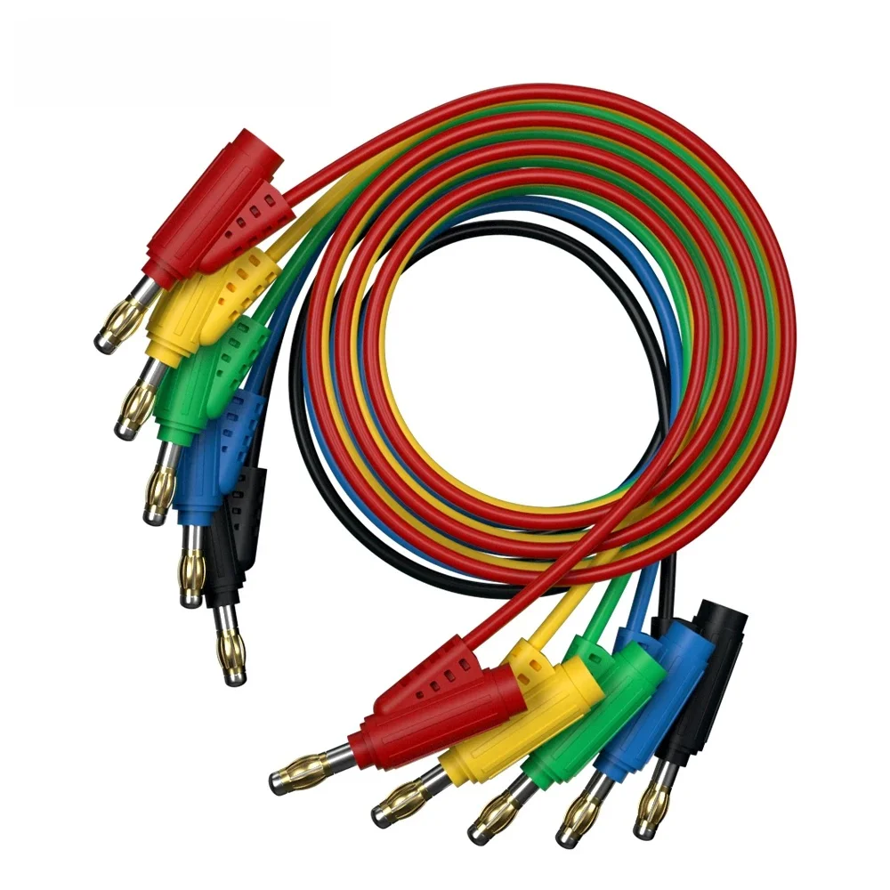 QSS pozłacany przewód testowy zasilania elektrycznego z podwójną wtyczką bananową 4mm DIY akcesoria do elektronarzędzi Q.70084A — zdjęcie 2
