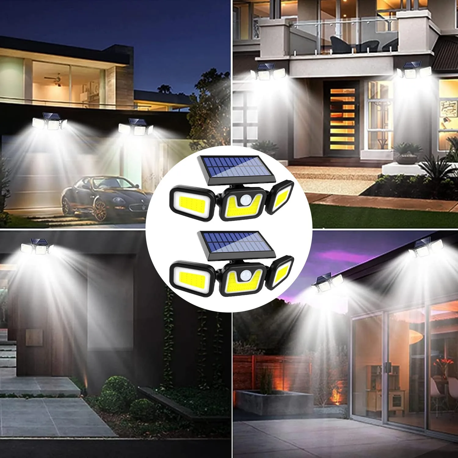 74LED ソーラーフラッドライト屋外太陽光発電セキュリティライト防水モーションセンサー人体誘導廊下庭の壁ランプ