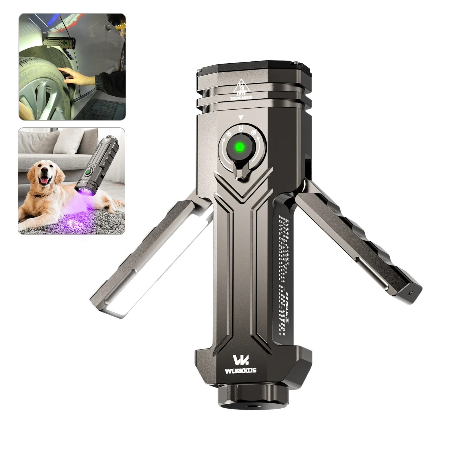 Wurkkos HD02 enviado localmente para entrega rápida de rayos lámpara LED para acampar caza senderismo reflector con batería recargable