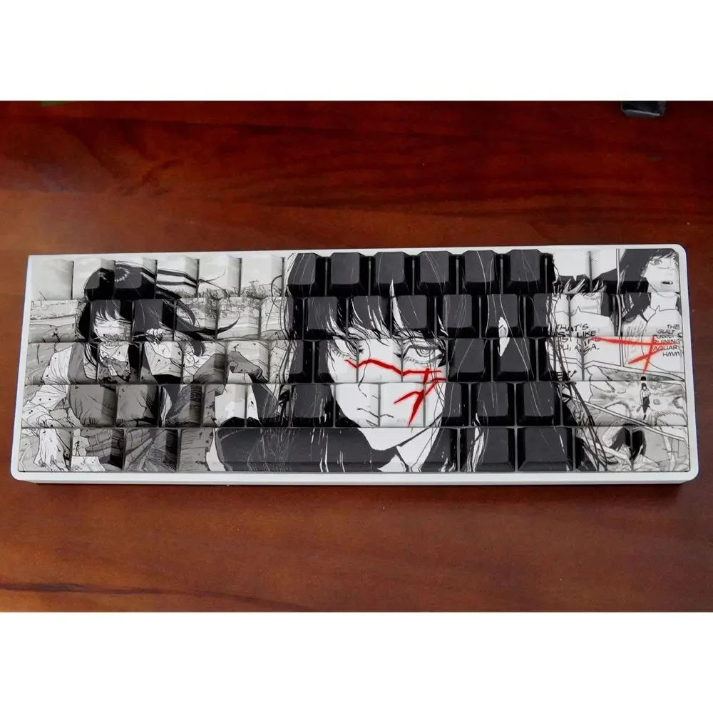 75 KLAWISZY Nakładki na klawisze Anime Makima PBT Keycaps Chreey Przezroczyste Nakładki na Klawisze Barwione Sublimacyjnie Nakładki na Klawiaturę Mechaniczną do 64/68/71/108 — zdjęcie produktu 5