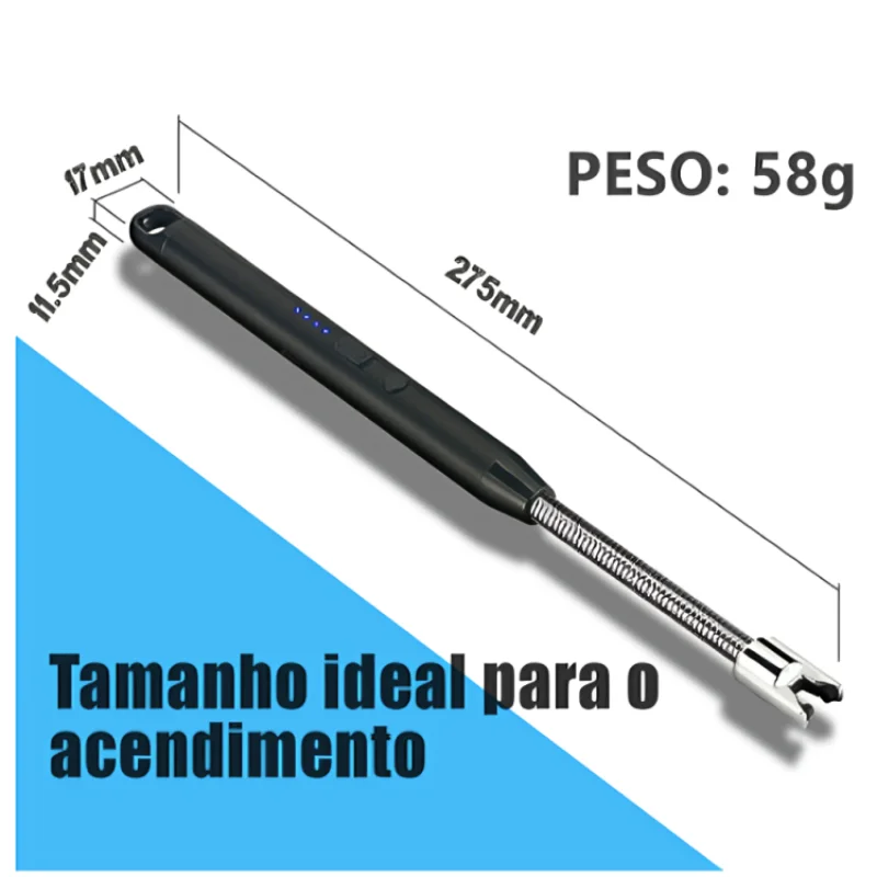 Acendedor de Plasma Ecológico para Fogão Velas Camping Usb Luxo