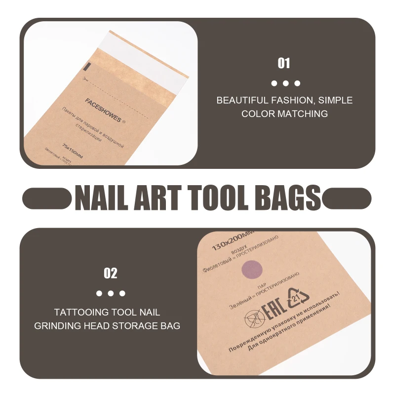 Sacchetto di sterilizzazione monouso da 10 pezzi sacchetto di disinfezione cosmetici strumenti per unghie sacchetto di disinfezione accessorio per macchina per salone di bellezza