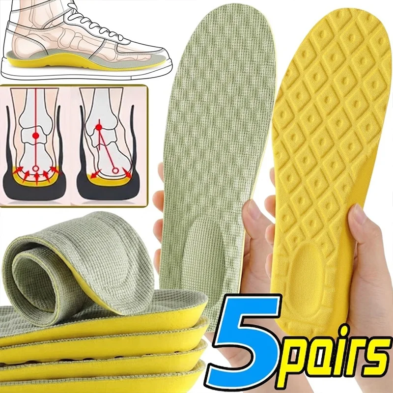 Soft Latex Memory Foam Insoles Women Men Sport Running Foot Support Shoe Pad