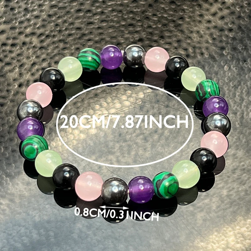 1pc/Empath Bracelet Stone Beaded Protection Bracelet Rose Quartz, Malachite, Hematite, Fluorite, Amethyst and Black Tourmaline J