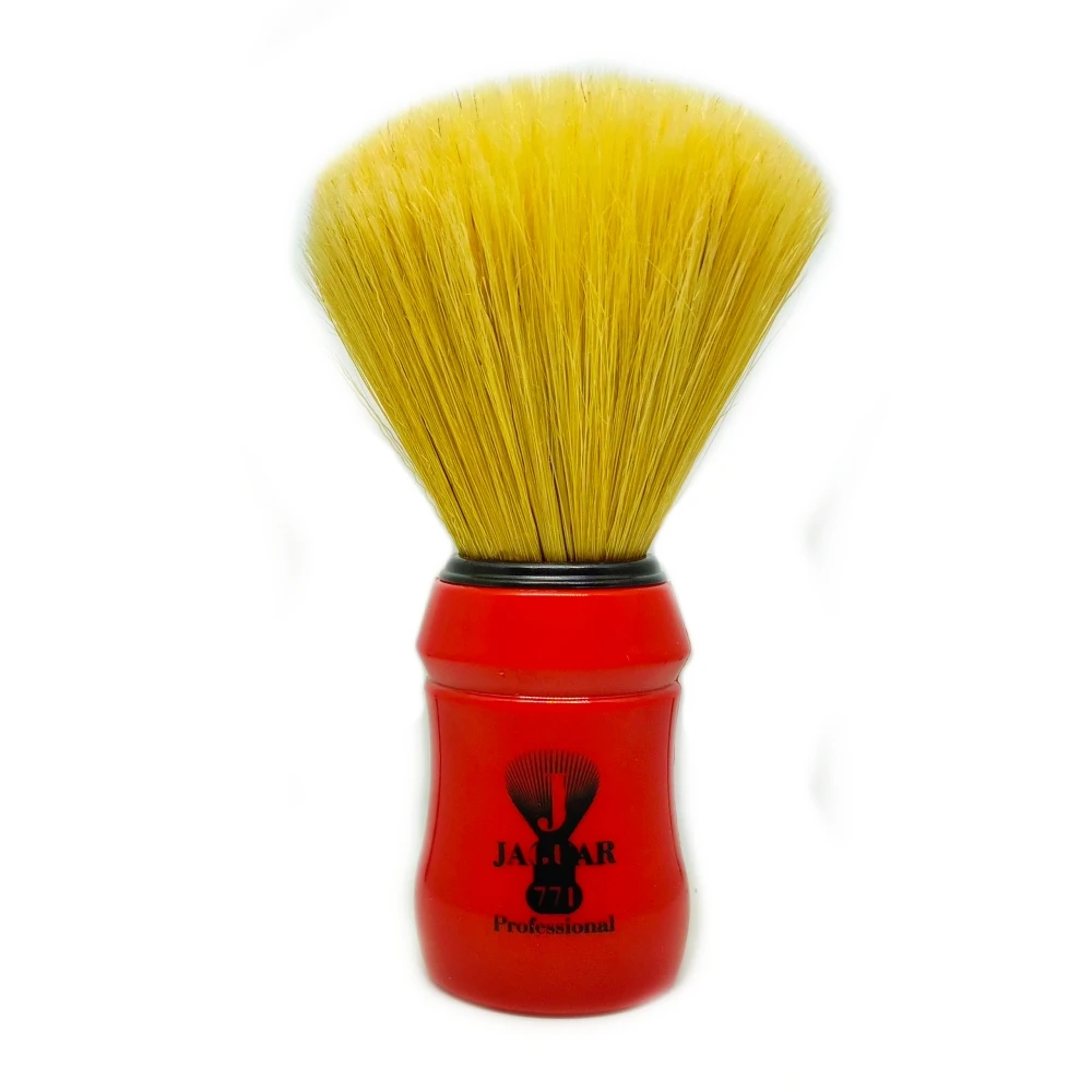 

Jaguar 771 Professional Mix Bristle Shaving Brush, 28 mm Knots, Red Plastic Handle, Professional Size, High Quality