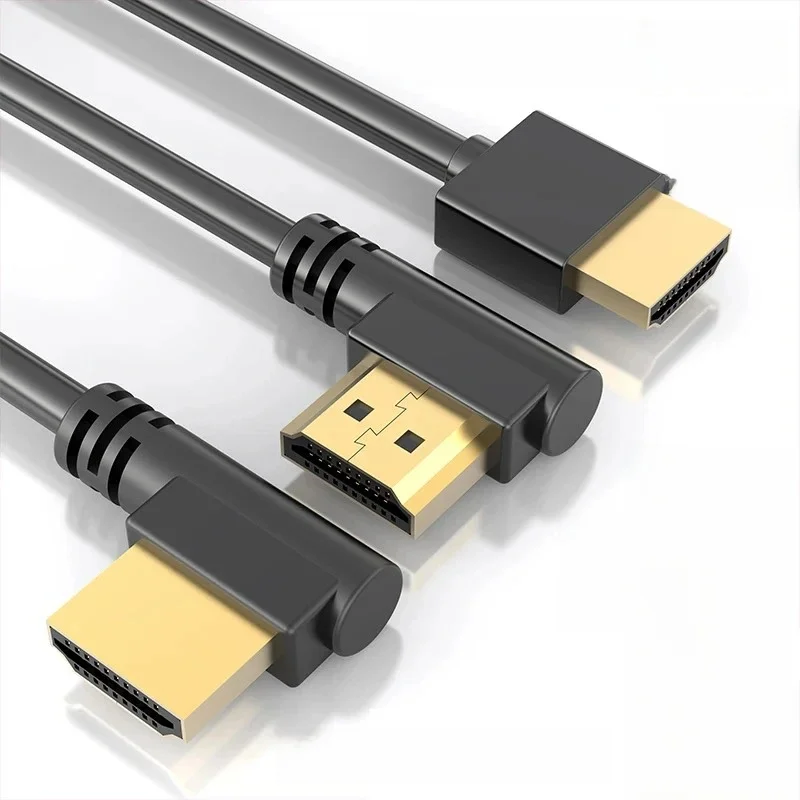 Ultra cienki, ekstremalnie elastyczny przewód kompatybilny z HDMI Adapter męski na męski Kabel kolankowy OD3,2 mm 19 + 1 rdzeń do telewizora 3D/HDTV/PS5/Blu-ray — zdjęcie produktu 7