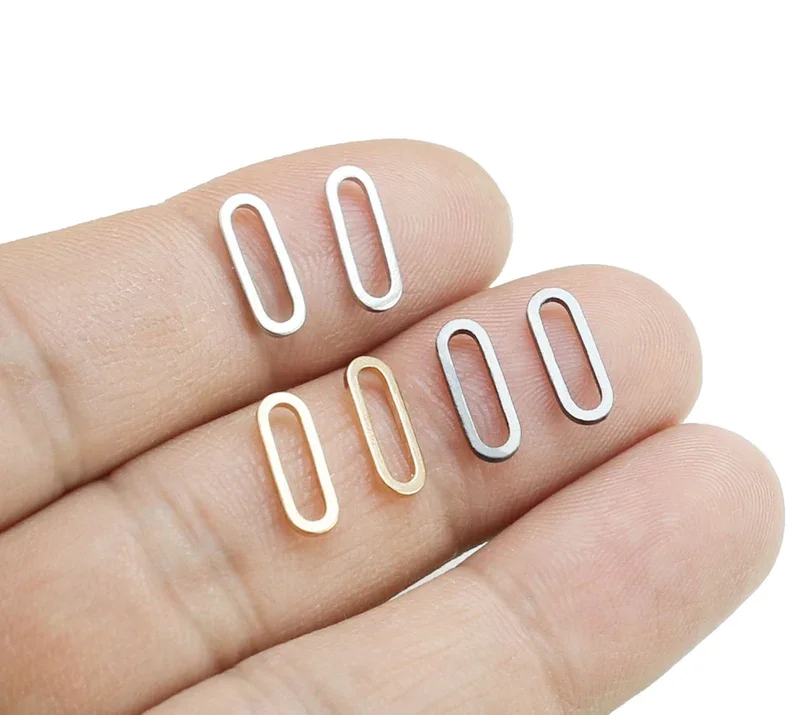 

50pcs Link Chain Connector, Oval Charm For Jewelry Making, Gold / Silver / Black, Brass Charm, Earring Findings, 12x4.5mm -RP070