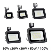 LED FloodLight PIR Motion Sensor Outdoor Led Spotlight 10W 20W 30W 50W 100W IP66 Waterproof Outdoor Garden Lighting Street Light