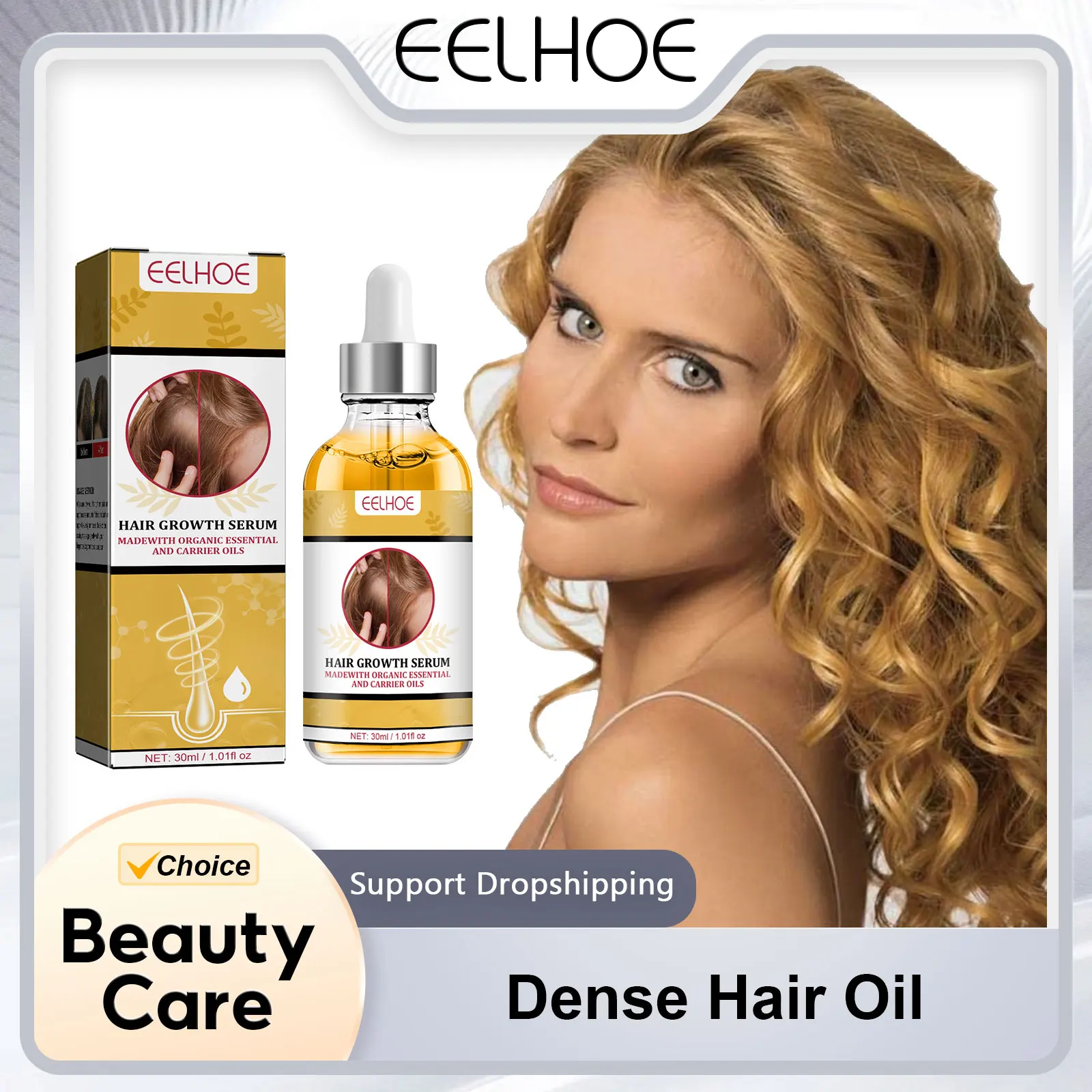 EELHOE Hair Care Solution Ginseng Extract Root Nourishing Improve Dry Enhance Roots Scalp Treatment Growth Serum for Hair 30ml