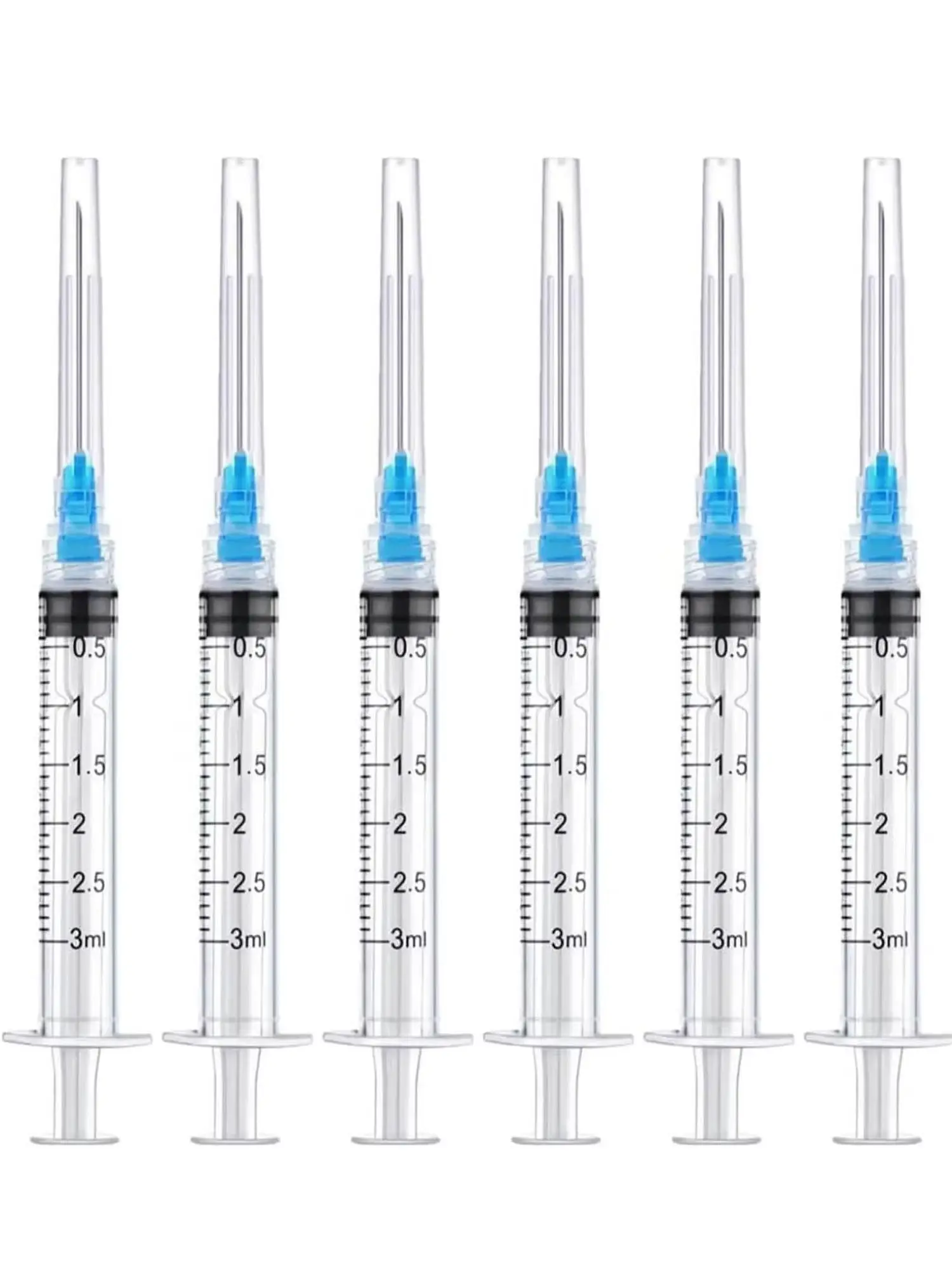 100 stuks 3 ml wegwerp steriele Luer Lock-spuiten met 23Ga 1 inch naald, individueel verpakt voor laboratorium - afbeelding 2