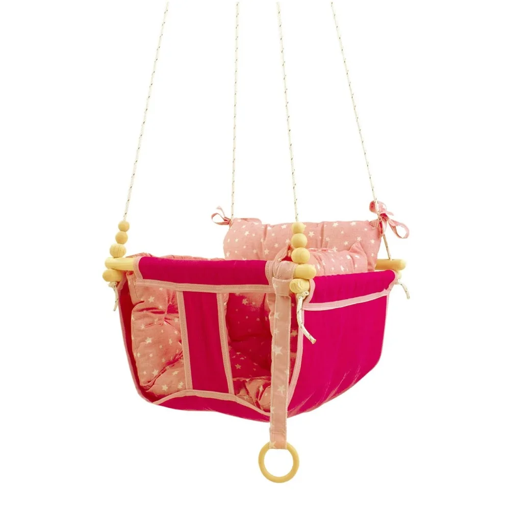 子供用ハンモック,屋内スイングベッド,小さなバスケット付きの木製のおもちゃ