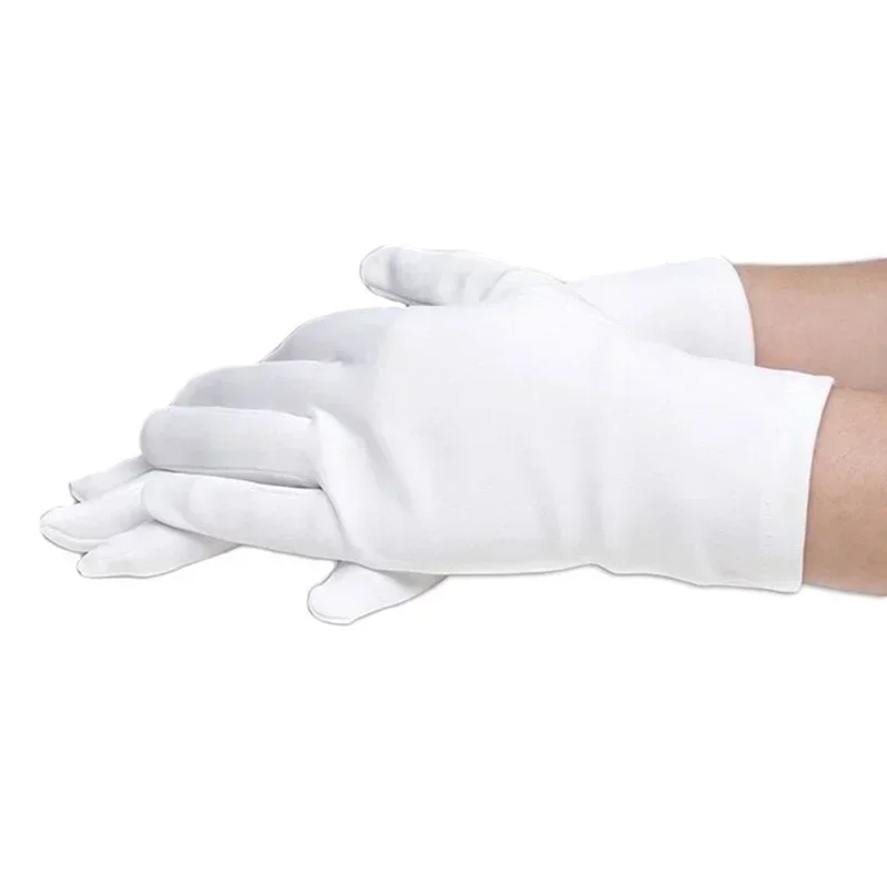 Gants pour enfants blanc court Satin Texture accessoires de scène de danse pour enfants gants à fleurs de mariage accessoires de mariage