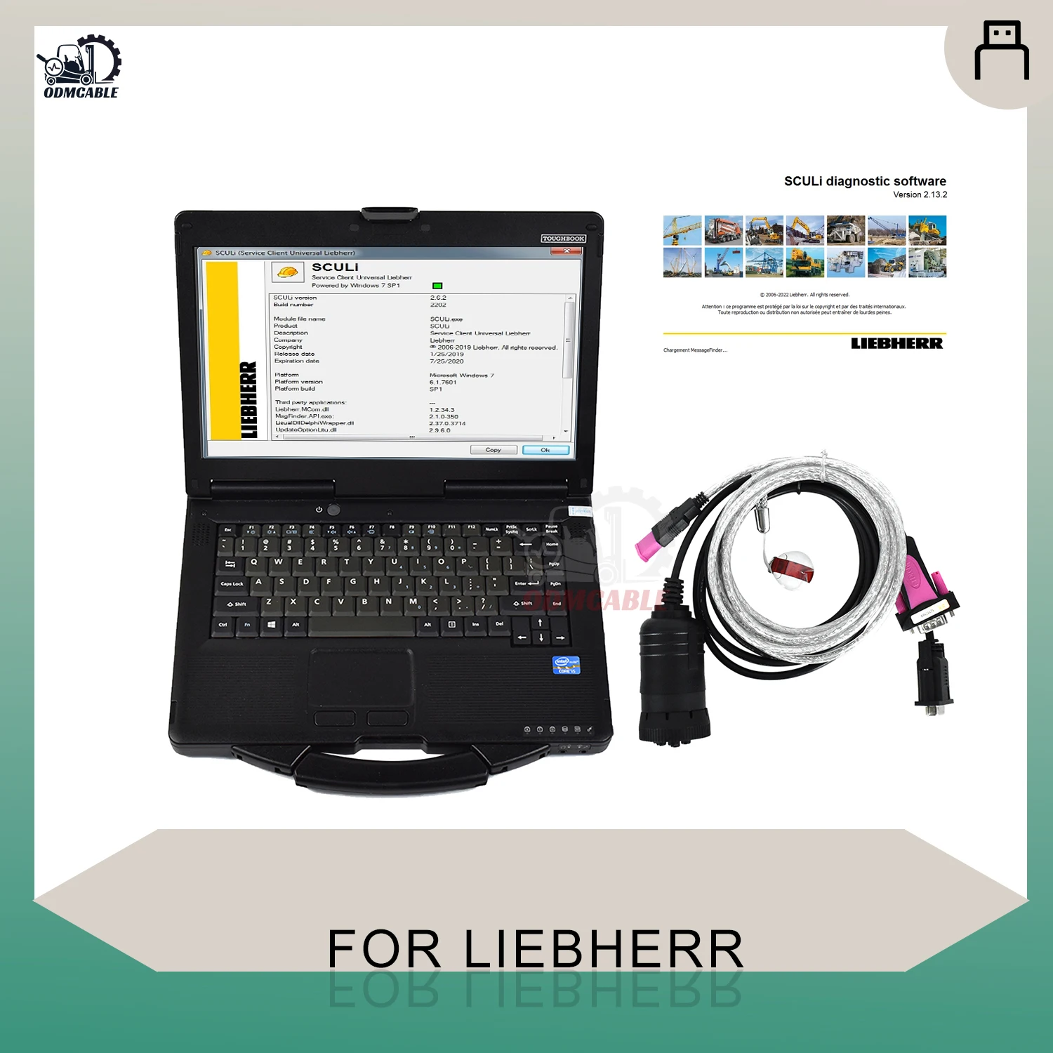 

Auto diagnostic scanner for Sculi Liebherr diagnosis software wire harness CF53 laptop Liebherr diagnostic scanner