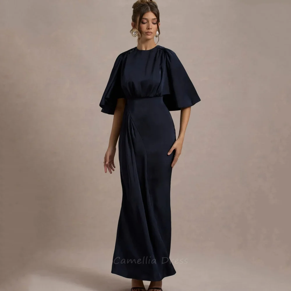 Mother of the Bride Dress Black Simple Customized Sheath Party Gown Flare Sleeves Elegant Evening robe mother of bride