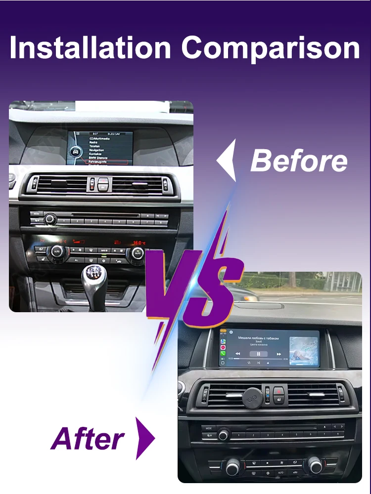 AUTOTOP 10,25 "Linux Auto Multimedia Für BMW 5er F10 F11 2010-2016 CIC NBT System Carplay Android Auto Youtube Airplay Einheit – Detail 5