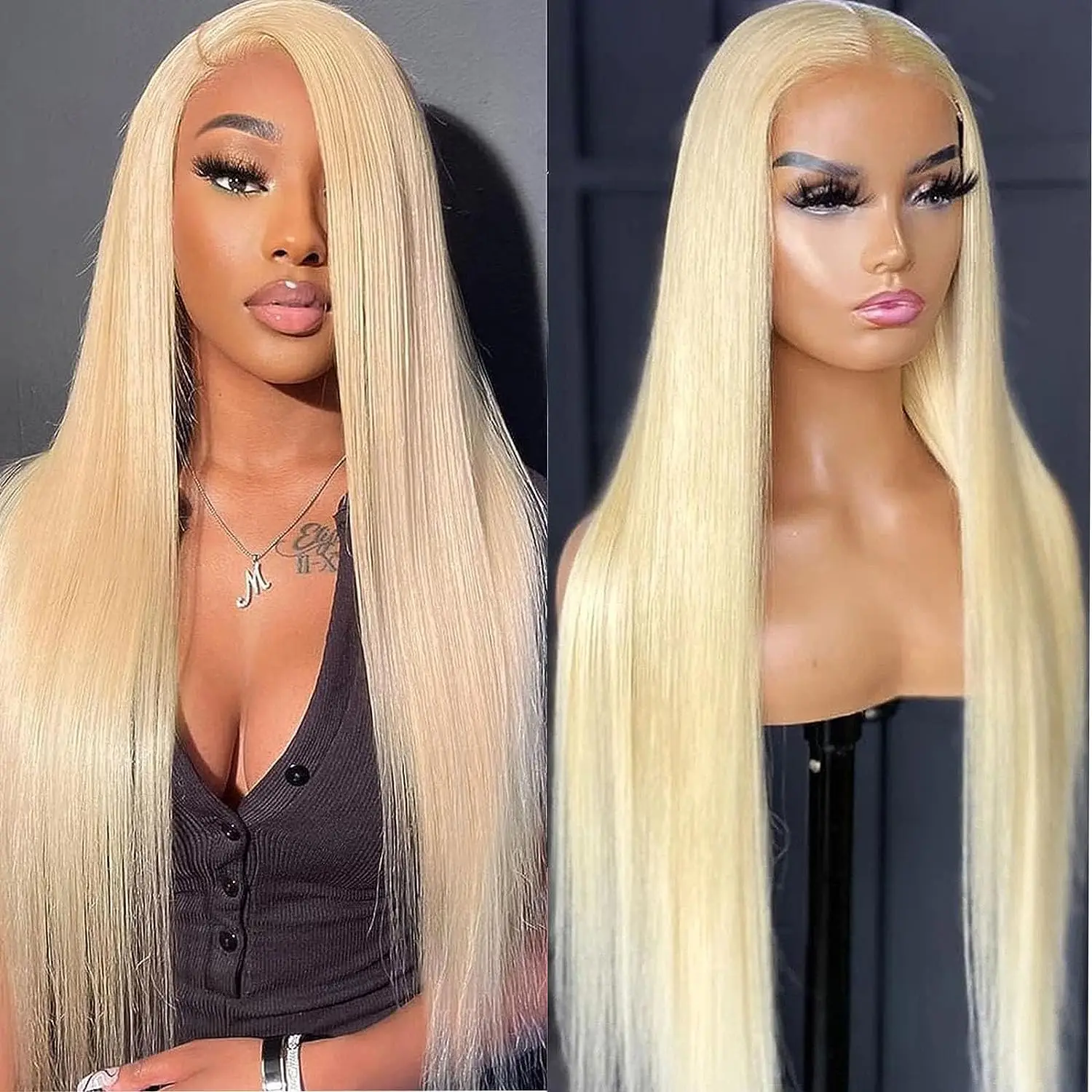 30 inch 613 Blonde Lace Front Wig Human Hair 613 Straight 13x6 13x4 Hd Lace Frontal Wig Pre Plucked Brazilian Glueless Wig