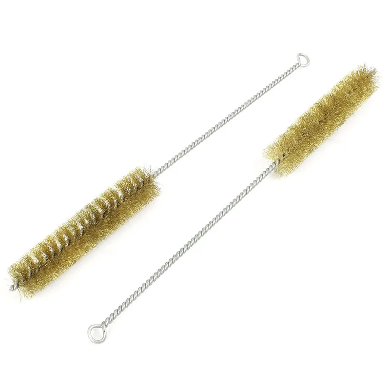 2Pcs Brass Wire Cleaning Brush 25mm Dia Metal Wire Pipe Tube Cleaning Brush Rust Cleaner Washing Polishing Tools 29cm Length