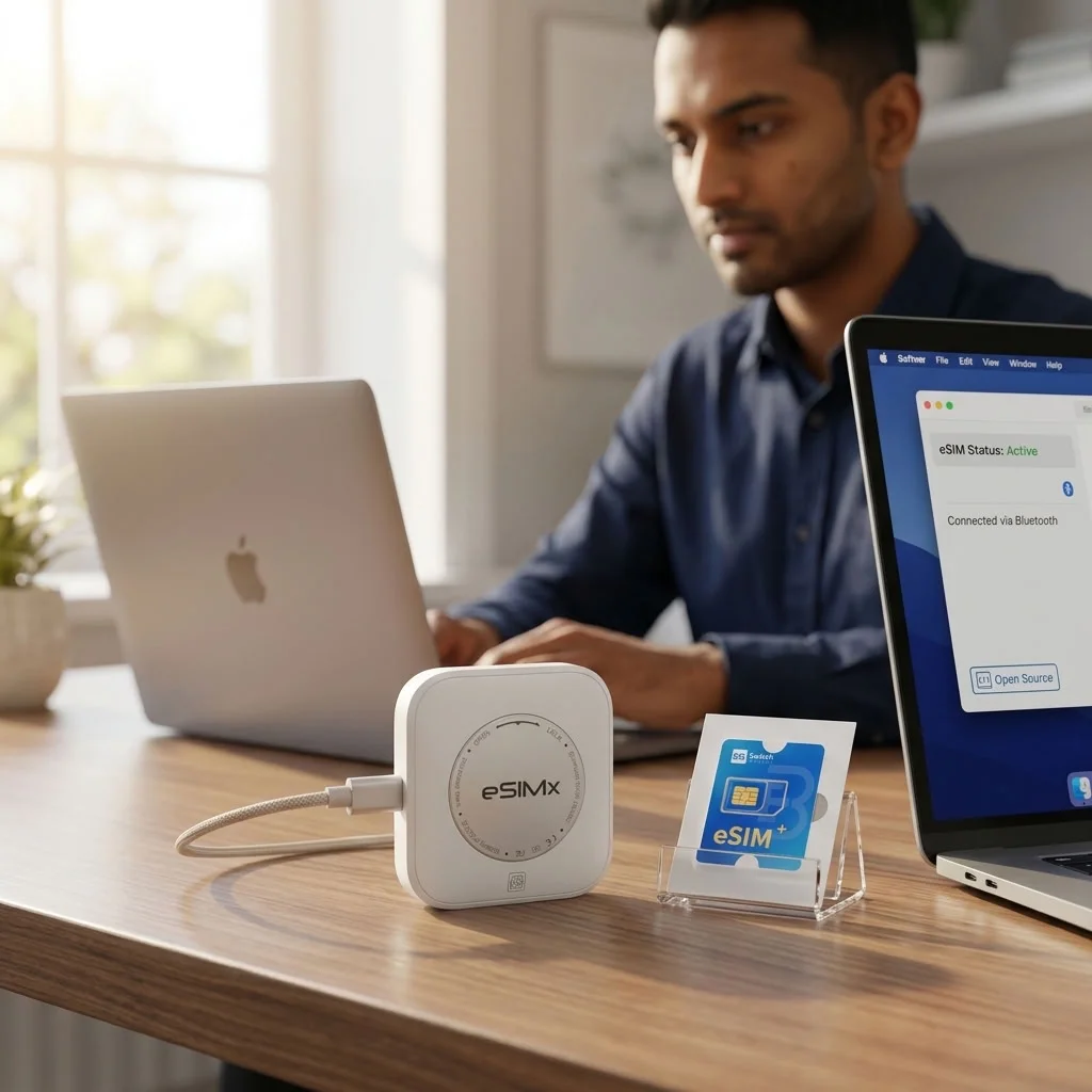 Switch eSIM Bluetooth eSIM Card Reader – Open Source, Works with iPhone & Android, No App or Account Required