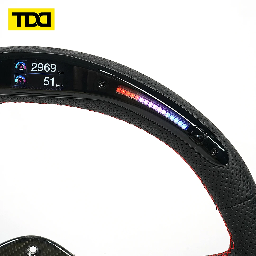 TDD Carbon Fiber LED Steering Wheel for Customized Smart Galaxy Pro Quick Release Racing Car Steering Wheel