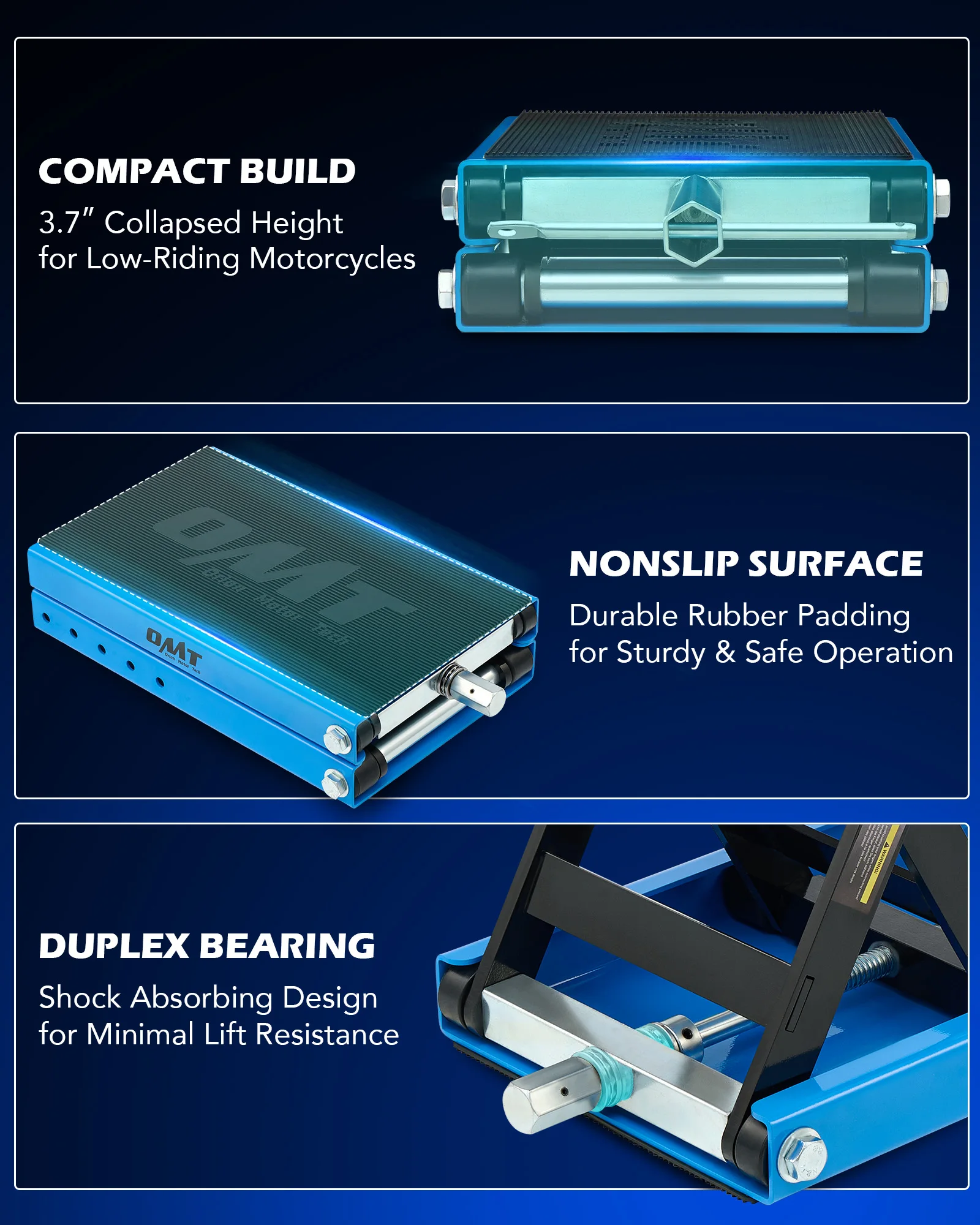 OMT 1100lb دراجة نارية مقص جاك رفع سطح واسع T مقبض رافعة حامل ATV دراجة دراجة إصلاح حامل لصيانة الدراجات النارية