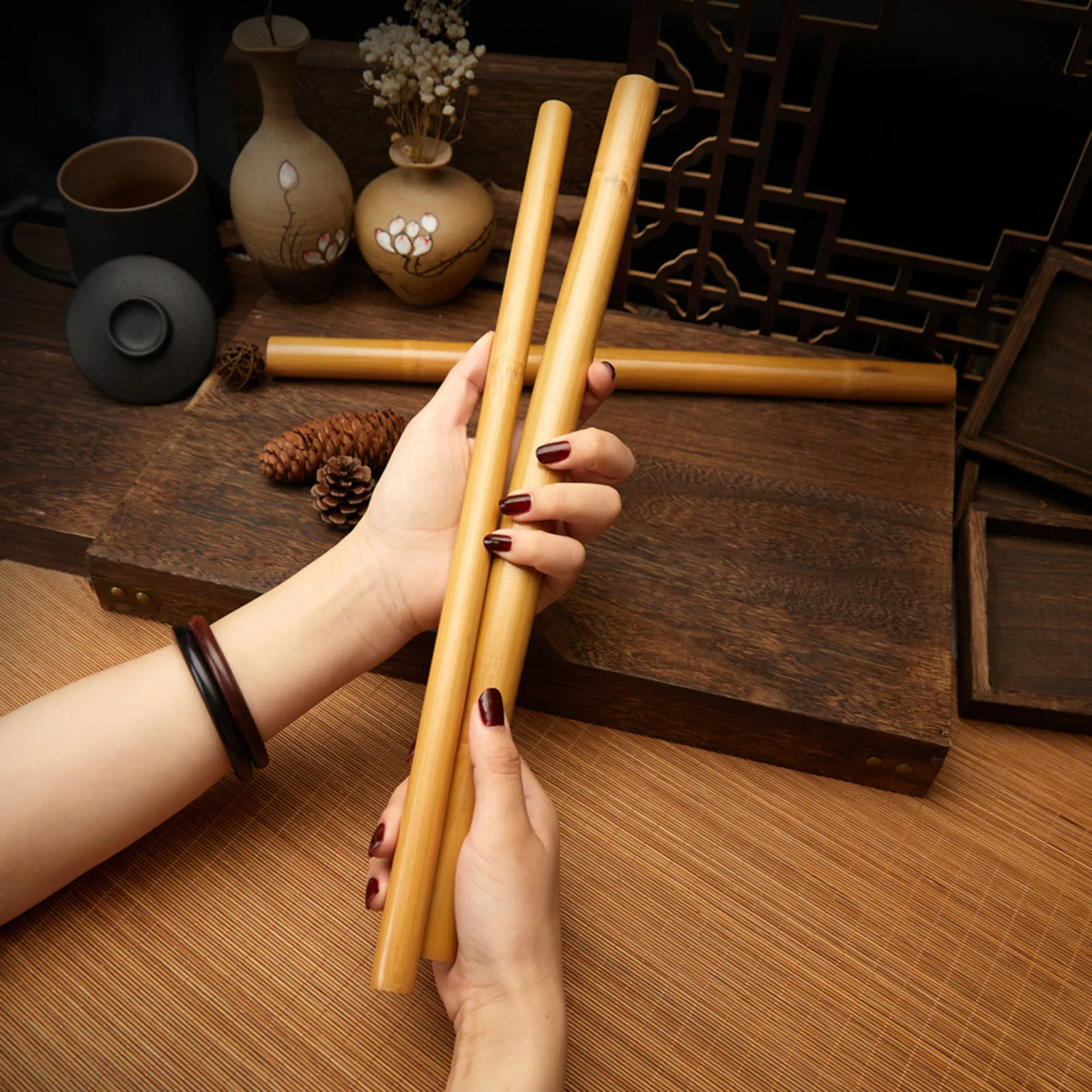 Bamboe Massage Sticks Massage Gua Sha Gereedschap 60cm Draagbare Armen Schouder Spier Ontspanning Full Body Beauty Vormgeven Accessoire