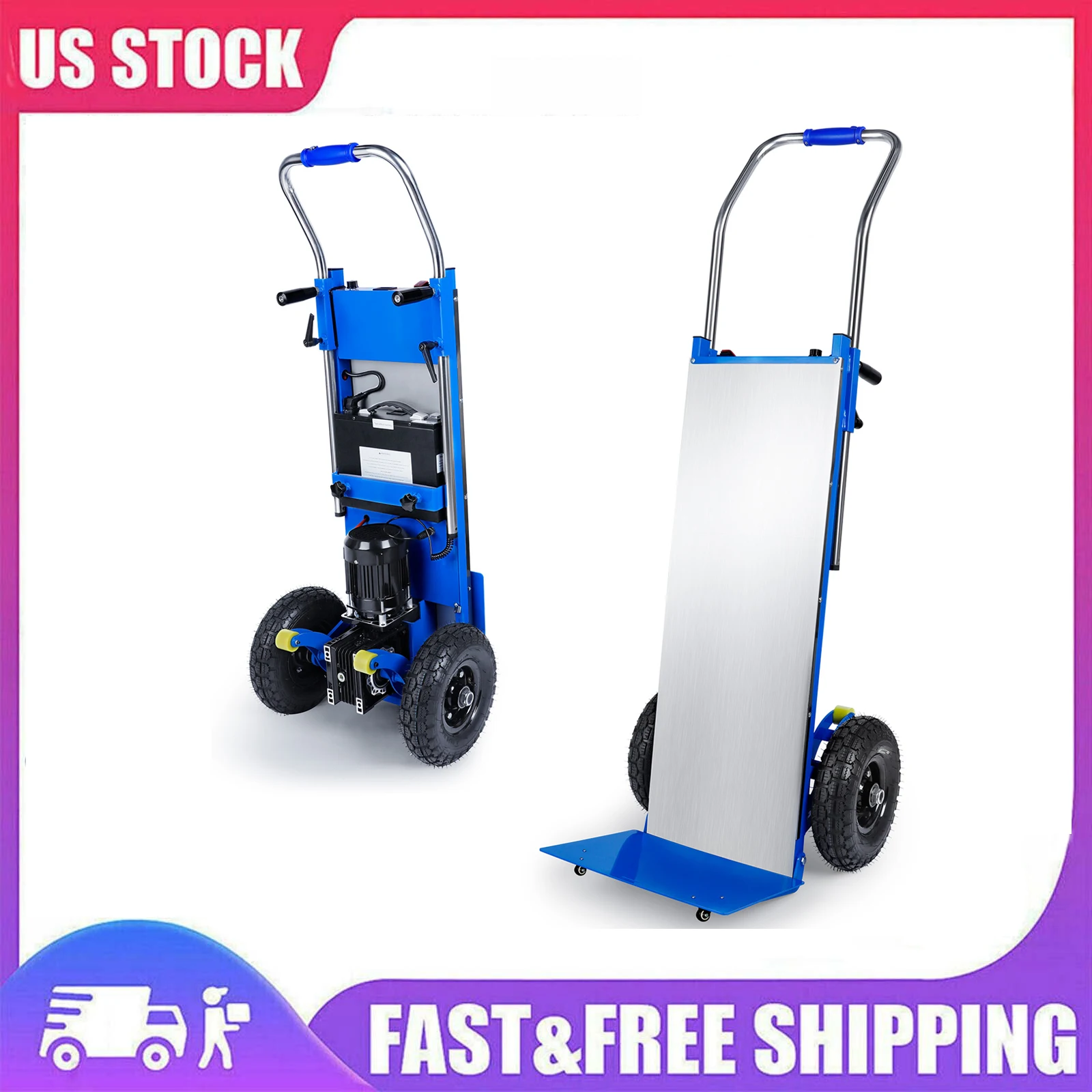 

Electric Stair Climbing Dolly, 880lbs Capacity Electric Hand Trucks 1200W Heavy Duty Stair Climber with 4M Safety Rope