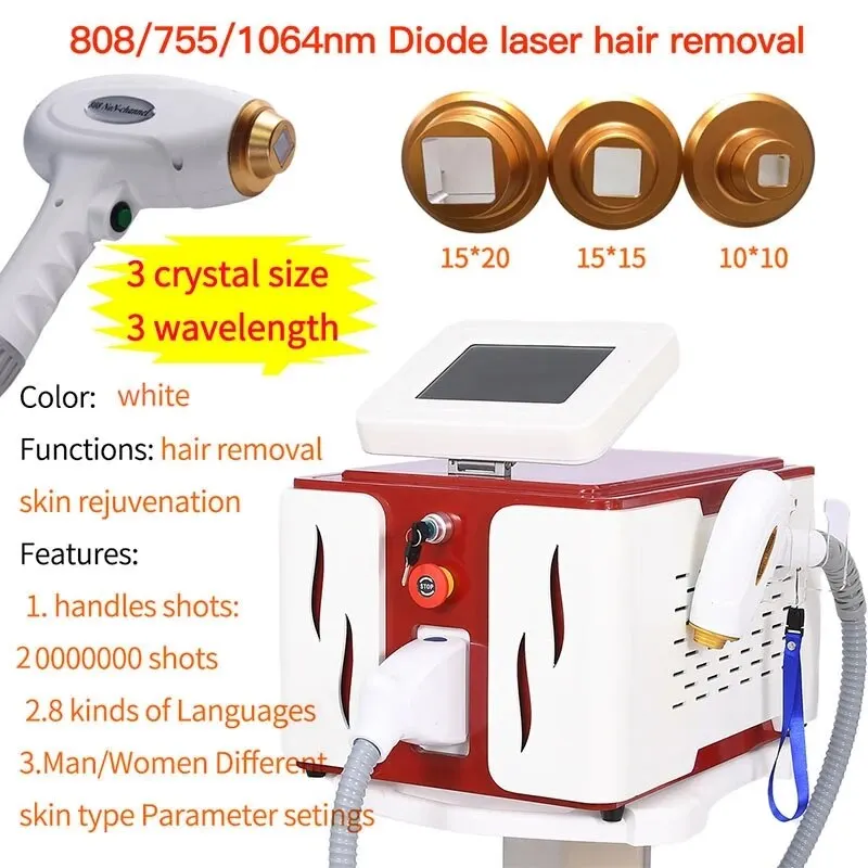 Newest 3500W 808nm Diode Laser Hair Removal Machine 755nm 808nm 1064nm Painless Epilator Hair Facial Body Hair Removal