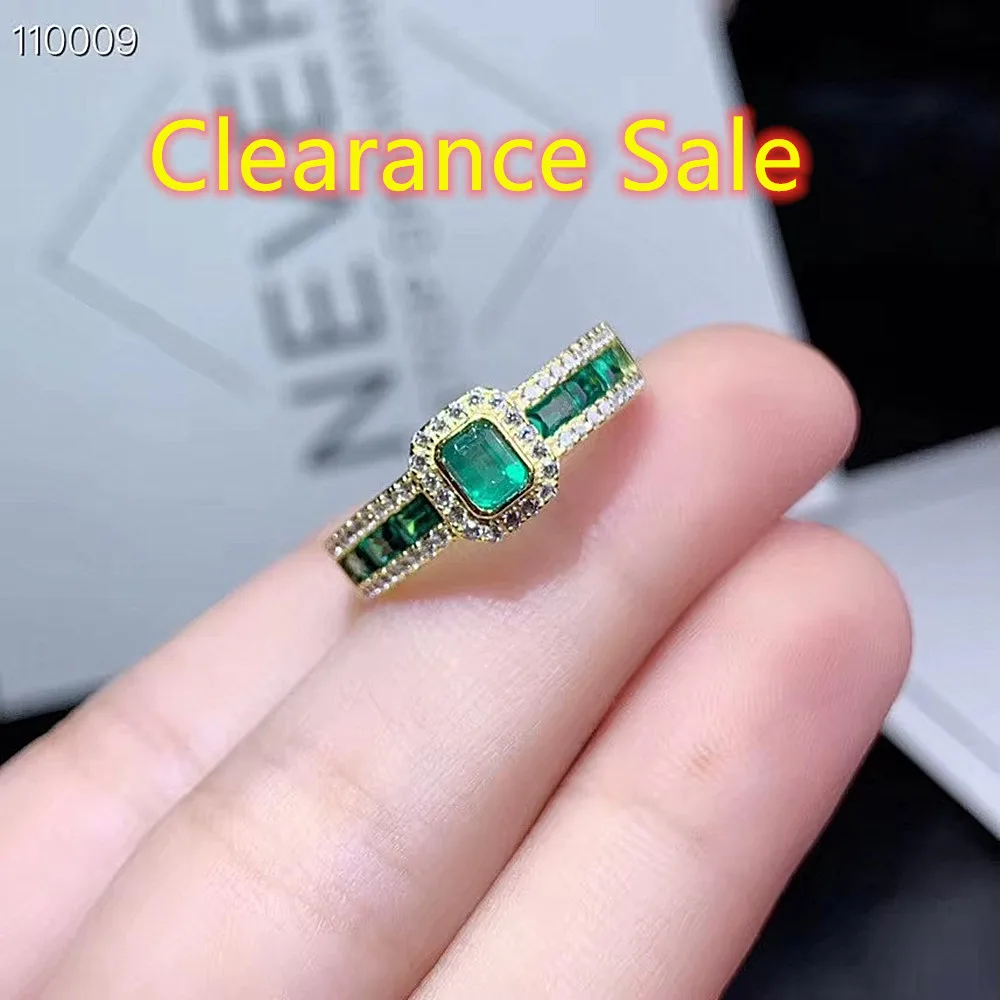 

KJJEAXCMY Boutique Jewelry 925 Sterling Silver Inlaid Natural Emerald Gemstone Female Girl's Ring Support Detection Trendy