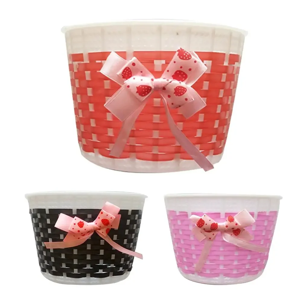 AliExpress LACYIE Girls Kids Bicycle Front Handlebar Basket Plastic Knit Bow Carriage Basket For Bicycles Tricycles
