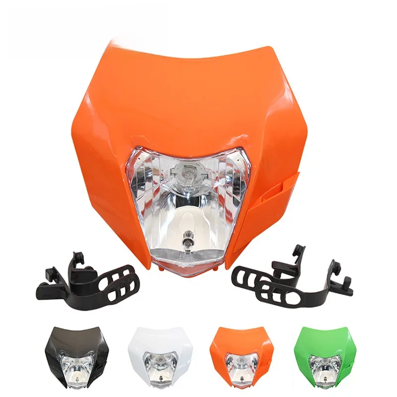 AliExpress Supermoto For KTM Headlight Plate Universal Motorcycle Headlamp SXF EXC XCF SMR 150 to 450 Enduro Dirt Bike Motocross Halogen