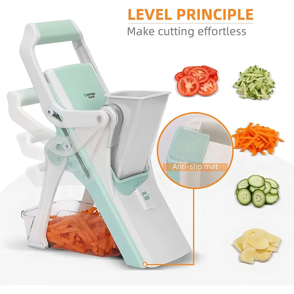 5 وظائف لقطع البطاطس والخضروات والخضراء والفواكه الإينوكس متعددة اليدوية