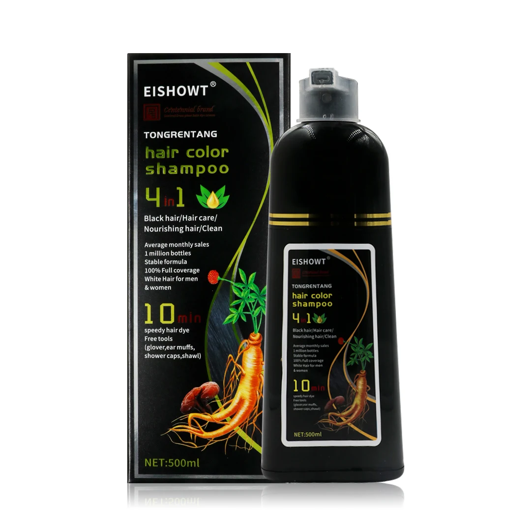 Shampoo mit Haarfärbemittel Schwarz | Natürliches und langanhaltendes Farbshampoo, Instant-Shampoo mit Farbstoffeffekt in wenigen Minuten, Geschenke für Männer und Frauen
