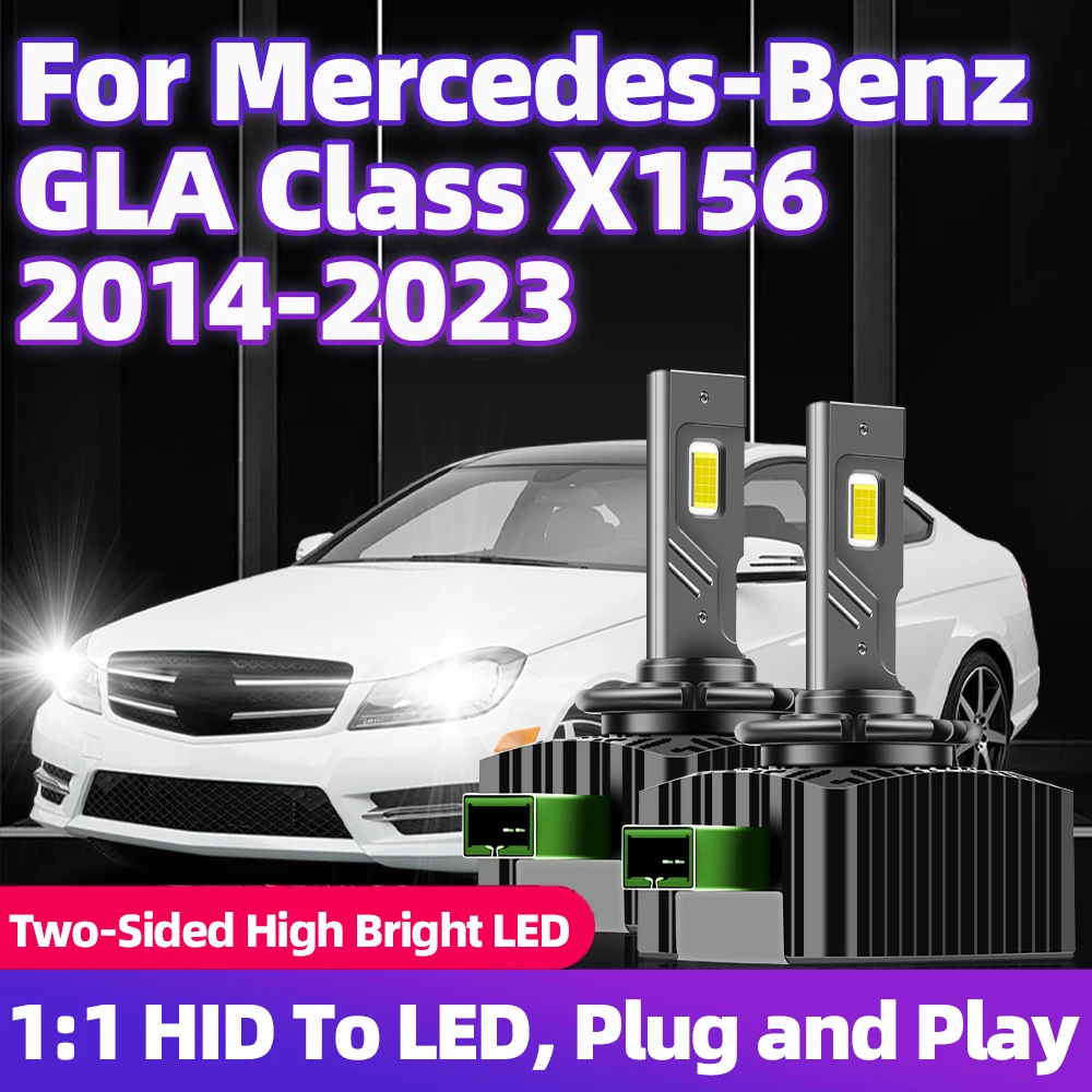 For Mercedes-Benz GLA Class X156 2014 - 2023 LED Headlight Canbus HID D3S Auto Bulbs 110W 30000LM Super Bright Turbo Headlamps