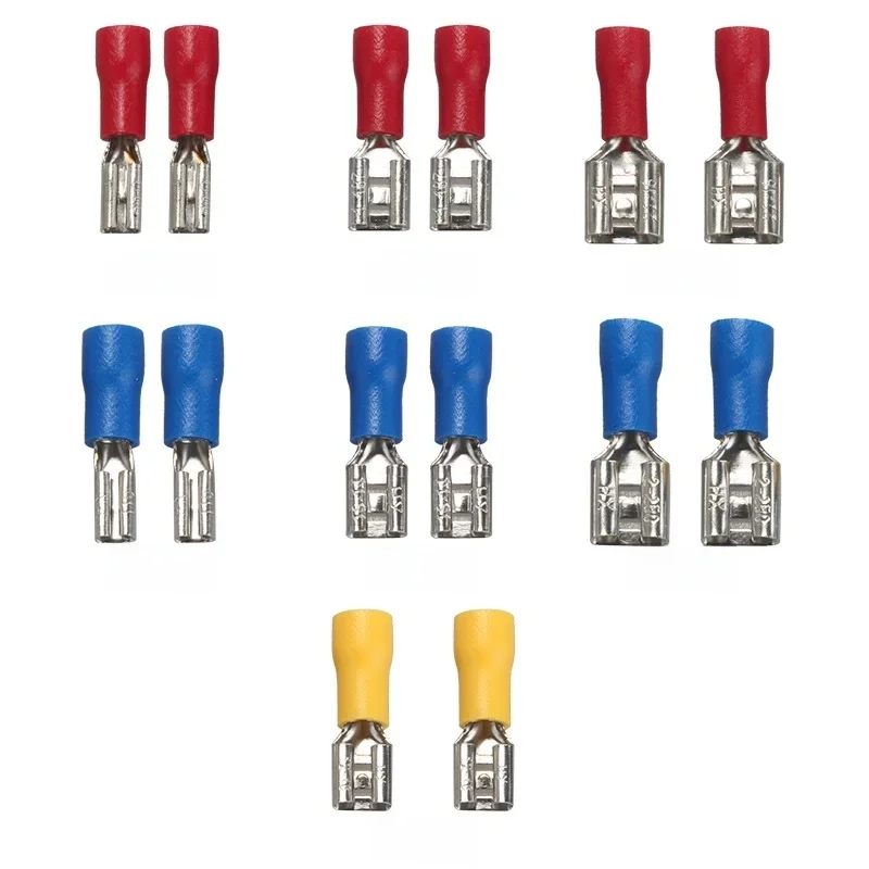 50 sztuk izolowane żeńskie końcówki do zaciskania uszczelka Spade złącze przewodu elektrycznego zestaw do zaciskania zestaw akcesoriów samochodowych 2.8mm 4.8mm 6.3mm — zdjęcie 2