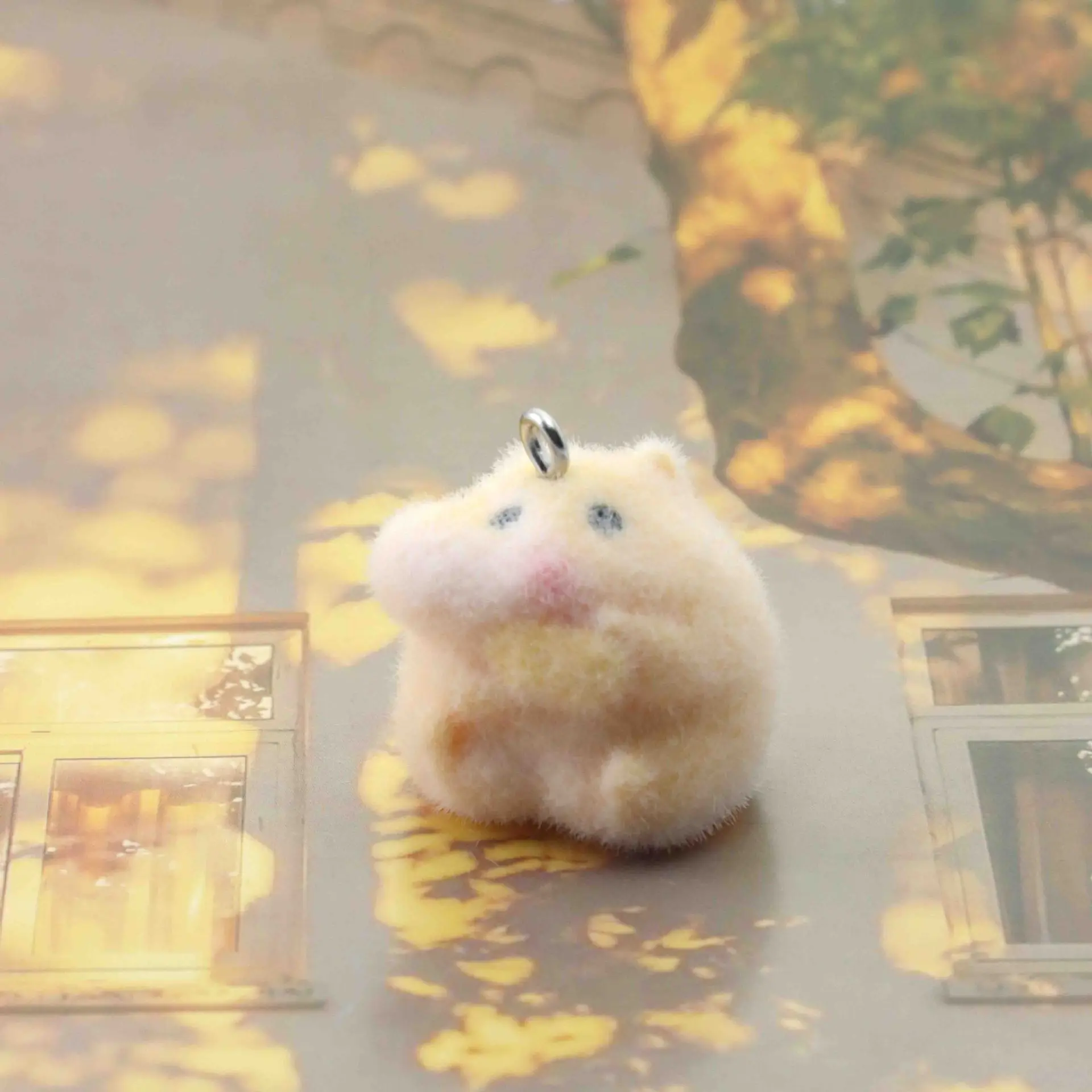 DW66 1pcs Niche New Hamster Mouse Doll Stealing Animal Flocking Handmade Resin Bead Pendant Jewelry Diy Keychain Accessories