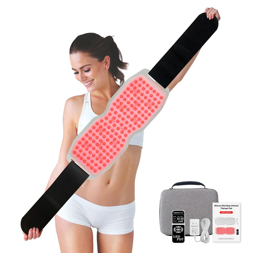 Toponechoice 660nm/850nm/940nm Led Red Near Infrared Light Therapy Belt For Burning Fat Slimming Full Body Pain Relief Warm Pad