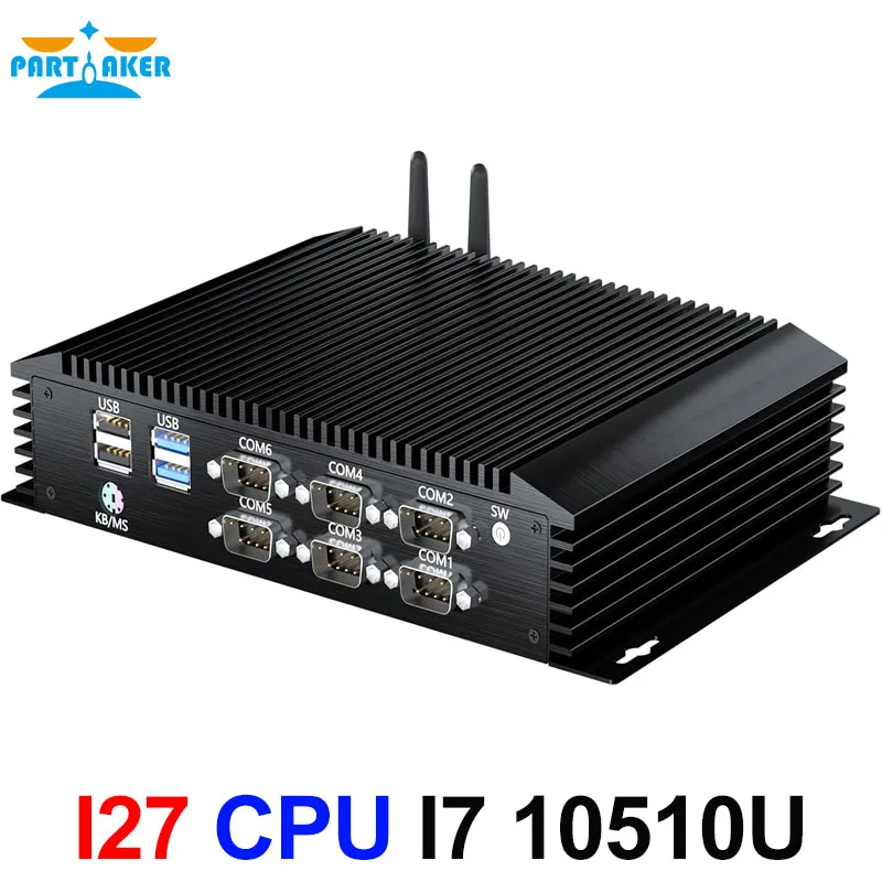 Partitore Mini PC industriale di decima generazione Intel Core i7 10710U con 6 x COM RS232 RS422 RS485 HD VGA GPIO PS2 Porte Computer desktop
