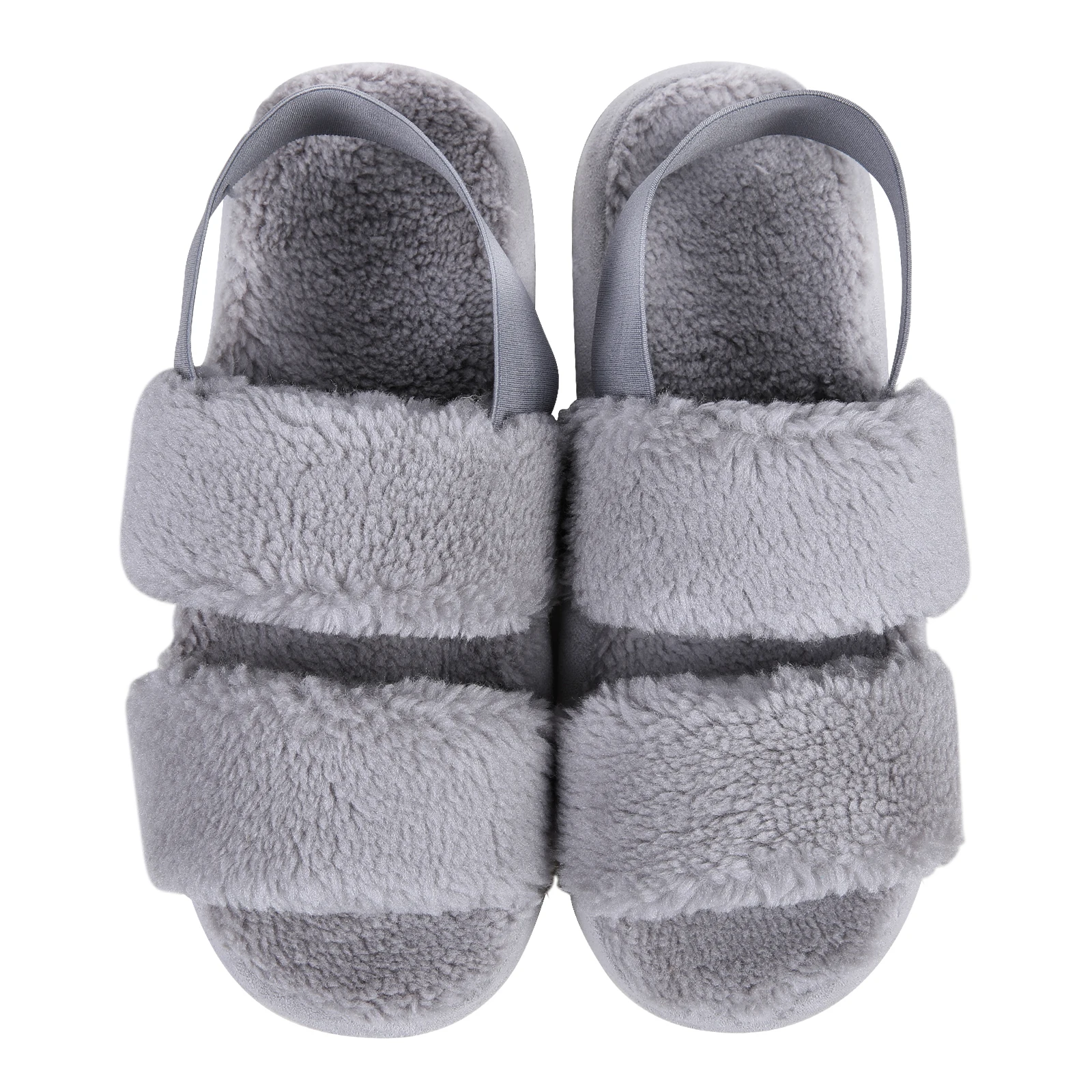 Shevalues Indoor Fur Slippers For Women Summer Soft Thick Bottom Comfortable Slides Lace Non-slip Plush Sandals Home Women Shoes