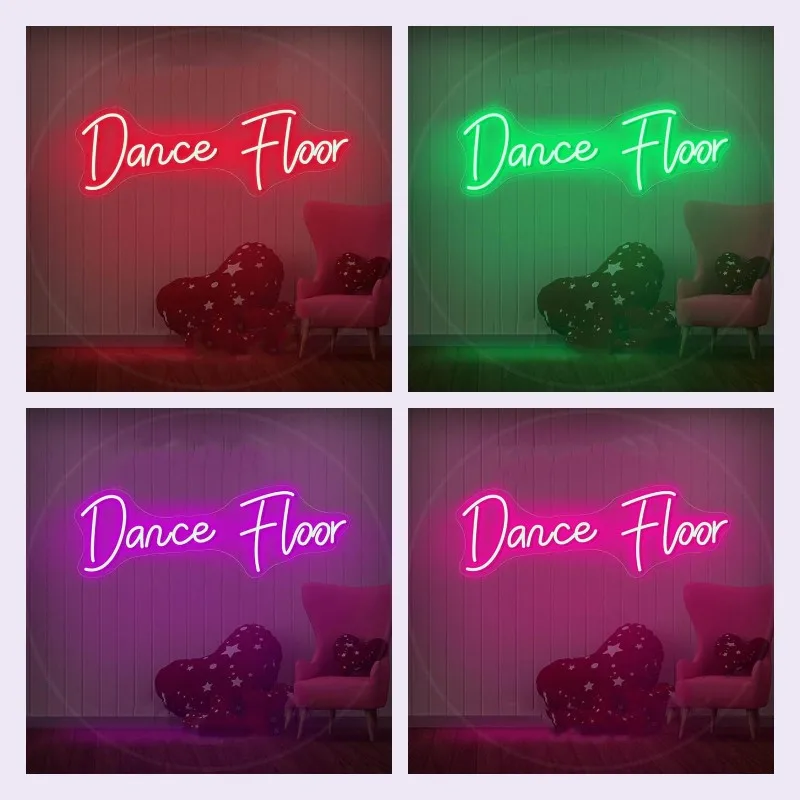 

Dance Floor LED Neon Sign Wall Decor Customize Text for Baby Game Room Wedding Birthday Party Hanging Lights Handmade Gifts