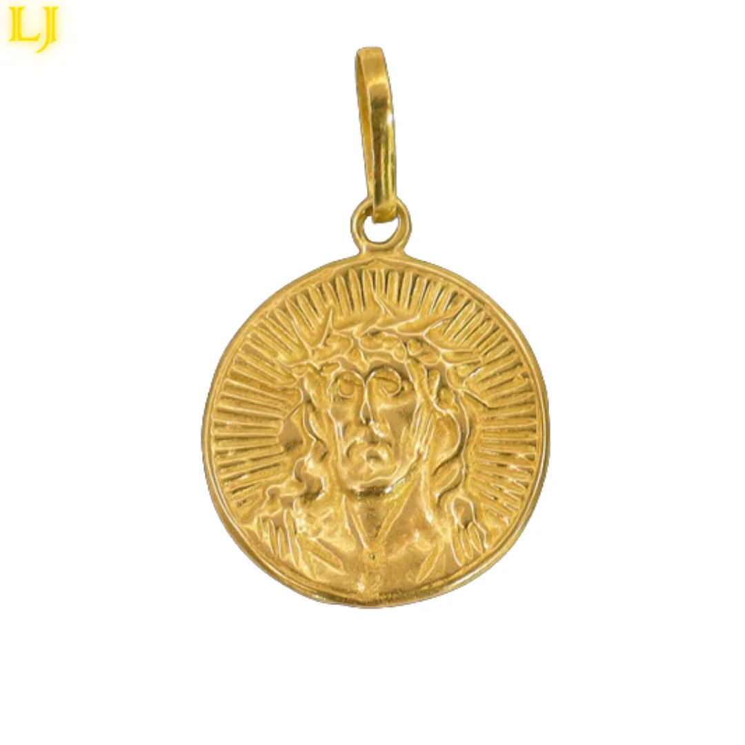 Christ Medal Old Jesus Coin Pendant in Nordic Gold (Ancient Currency) Eternal Guarantee in Color! Men coin jewelry