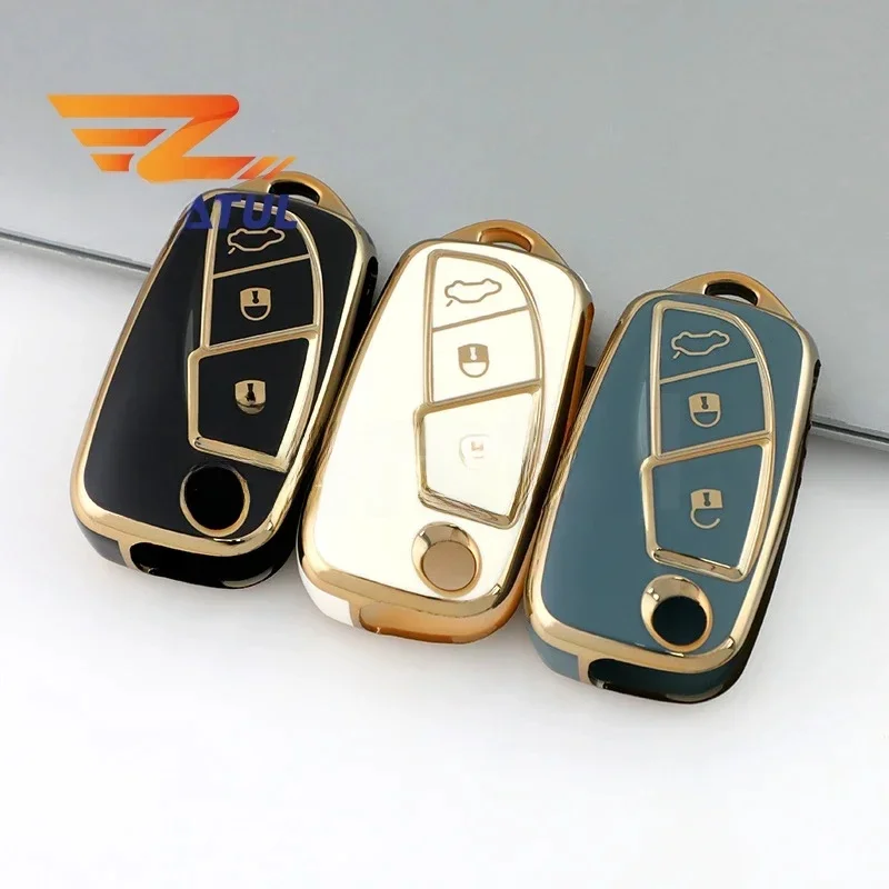 Pour Fiat Florino Qubo Ducato Bravo Doblo Linea Punto Stilo Iveco 3 boutons TPU voiture télécommande porte-clés coque housse support