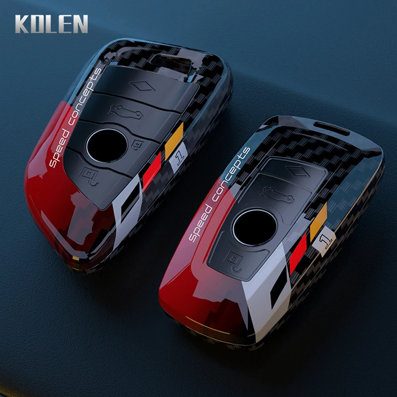 Carbon Fiber Style Car Key Case Cover Fob For BMW F10 F20 F30 G20 G30 F15 F16 G01 G02 G05 X1 X3 X4 X5 X6 1 3 5 7 Series G07 F34