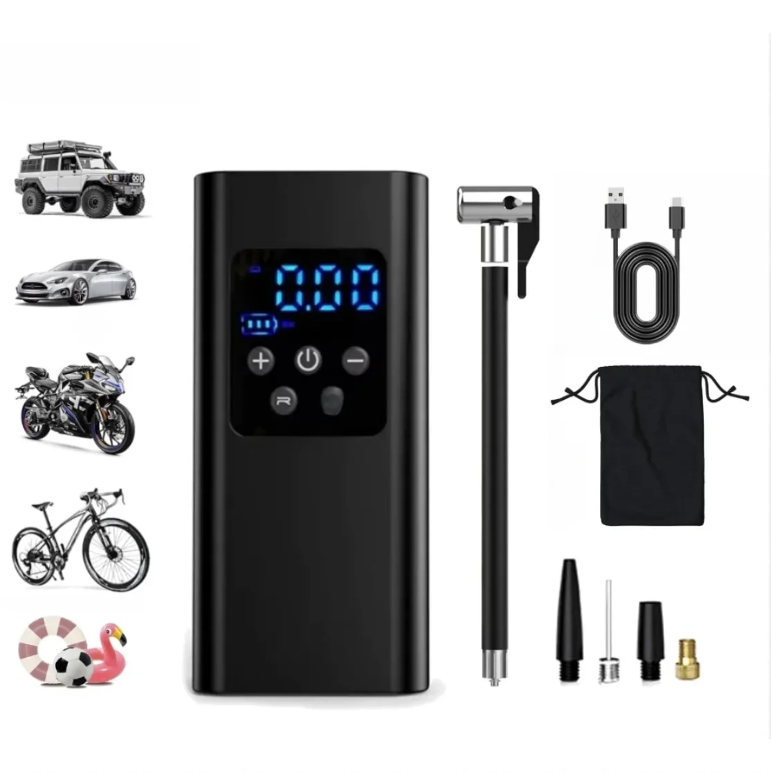 AliExpress NONE 150PSI Portable Electric Tire Inflator Bicycle Inflatable Pumps Car Air Pump With LED Light Motorcycle Boat Car Air Compressor