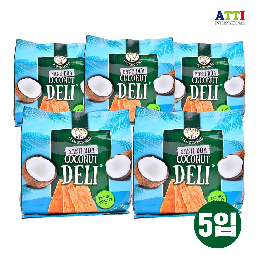 BanhDua Coconut Deli Cracker (Coconut 47%, glutinous rice 23%, flour-free) 150g x 5EA